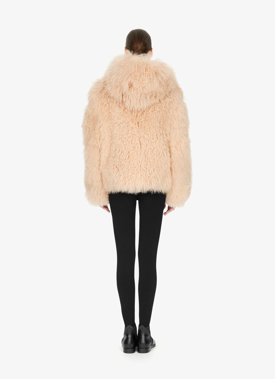 Mongolia Lambskin Hooded Jacket ALAÏA BEIGE MONGOLIA LAMBSKIN HOODED JACKET